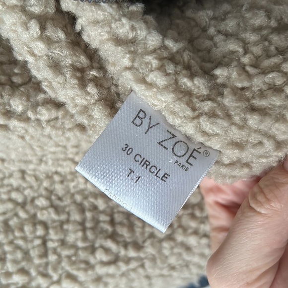 Denim shearling Moto Jacket by Zoé - Picture 10 of 11